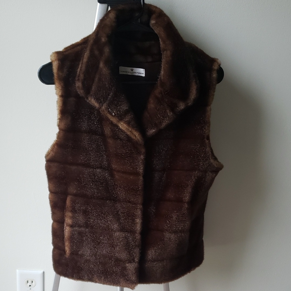 Elegant Brown Faux Fur Vest